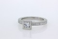henrich and denzel ring platinum solitaire princess cut .73 D VVS2 smaller princess cuts total .52 F
