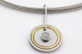 Steve Kaufman pendant two tone stainless steel with diamonds that total .12 carats 1275.jpg copy 2.j